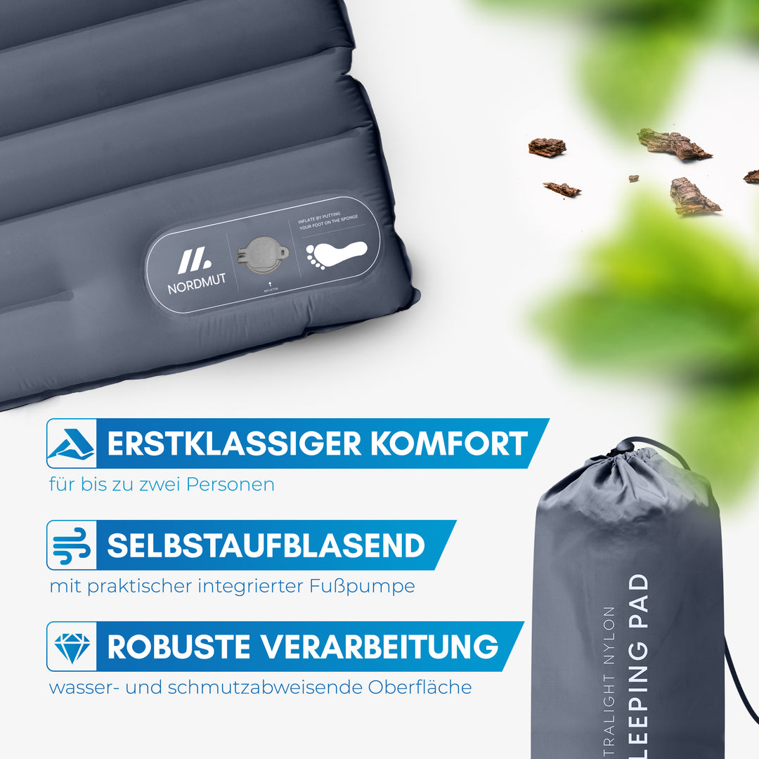 Isomatte mit Fußpumpe für 2 Personen – Vikja