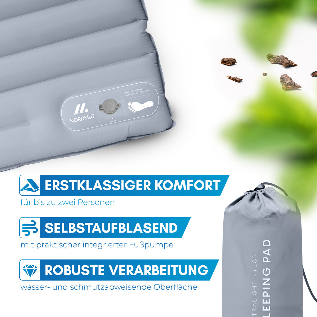 Isomatte mit Fußpumpe für 2 Personen – Vikja
