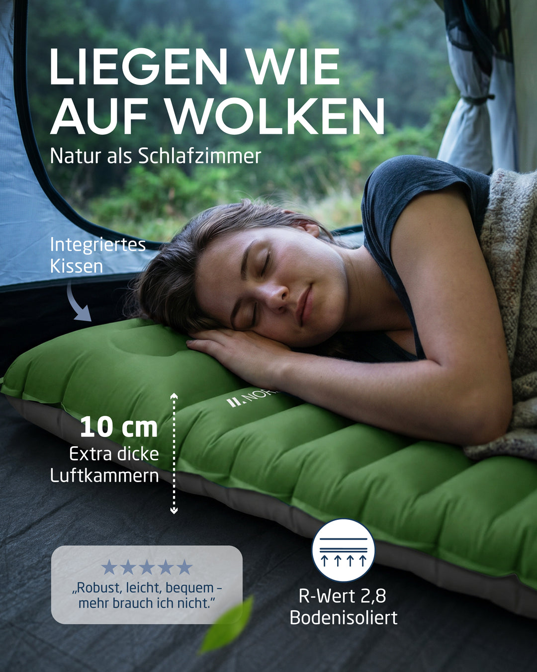 Isomatte Premium mit Fußpumpe – Veo