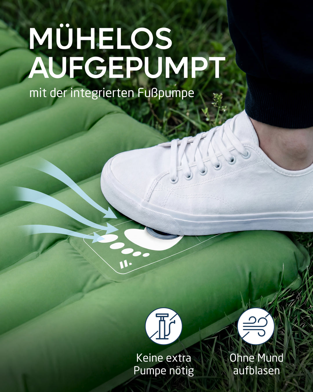 Isomatte Premium mit Fußpumpe – Veo