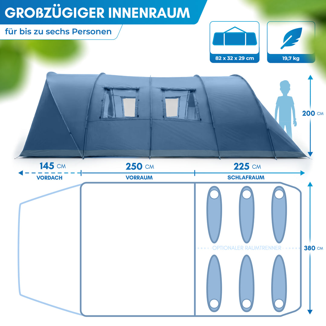Tunnelzelt 6 Personen – Meekon