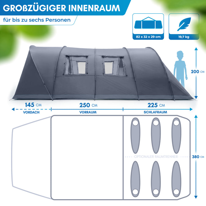 Tunnelzelt 6 Personen – Meekon